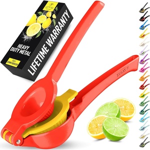 image:imageZulay Kitchen Metal 2in1 Lemon Squeezer  Sturdy Max Extraction Hand Juicer Lemon Squeezer Gets Every Last Drop  Easy to Clean Manual Citrus Juicer  EasyUse Lemon Juicer Squeezer  RedYellowBright Red and Yellow