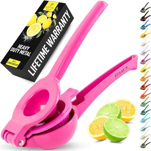 image:imageZulay Kitchen Metal 2in1 Lemon Squeezer  Sturdy Max Extraction Hand Juicer Lemon Squeezer Gets Every Last Drop  Easy to Clean Manual Citrus Juicer  EasyUse Lemon Juicer Squeezer  RedYellowDragonfruit  Dragonfruit