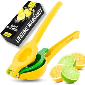 image:imageZulay Kitchen Metal 2in1 Lemon Squeezer  Sturdy Max Extraction Hand Juicer Lemon Squeezer Gets Every Last Drop  Easy to Clean Manual Citrus Juicer  EasyUse Lemon Juicer Squeezer  RedYellowYellow and Green
