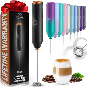 image:imageZulay Kitchen Powerful Milk Frother Wand  Handheld Stainless Steel  Battery Operated Drink Mixer for Coffee Lattes Cappuccino Matcha  Froth Mate Frother Gift  Absolute BlackAlpha Black Copper