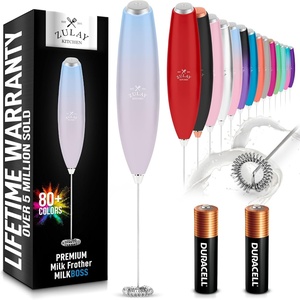 image:imageZulay Kitchen Powerful Milk Frother Wand  Handheld Stainless Steel  Battery Operated Drink Mixer for Coffee Lattes Cappuccino Matcha  Froth Mate Frother Gift  Absolute BlackGrand Cloud