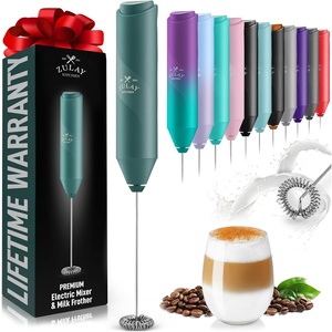 image:imageZulay Kitchen Powerful Milk Frother Wand  Handheld Stainless Steel  Battery Operated Drink Mixer for Coffee Lattes Cappuccino Matcha  Froth Mate Frother Gift  Absolute BlackDark Green