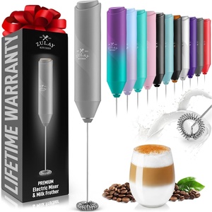 image:imageZulay Kitchen Powerful Milk Frother Wand  Handheld Stainless Steel  Battery Operated Drink Mixer for Coffee Lattes Cappuccino Matcha  Froth Mate Frother Gift  Absolute BlackClassic Gray