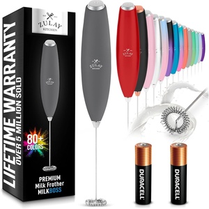 image:imageZulay Kitchen Powerful Milk Frother Wand  Handheld Stainless Steel  Battery Operated Drink Mixer for Coffee Lattes Cappuccino Matcha  Froth Mate Frother Gift  Absolute BlackQuantum Gray