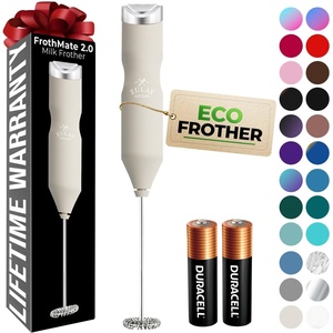 image:imageZulay Kitchen Powerful Milk Frother Wand  Handheld Stainless Steel  Battery Operated Drink Mixer for Coffee Lattes Cappuccino Matcha  Froth Mate Frother Gift  Absolute BlackGray
