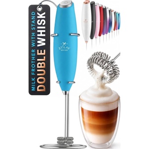image:imageZulay Kitchen Powerful Milk Frother Wand  Handheld Stainless Steel  Battery Operated Drink Mixer for Coffee Lattes Cappuccino Matcha  Froth Mate Frother Gift  Midnight BlackOcean Blue