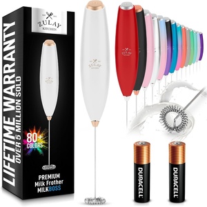 image:imageZulay Kitchen Powerful Milk Frother Wand  Handheld Stainless Steel  Battery Operated Drink Mixer for Coffee Lattes Cappuccino Matcha  Froth Mate Frother Gift  Absolute BlackGold  White