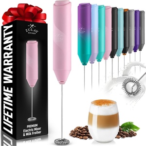 image:imageZulay Kitchen Powerful Milk Frother Wand  Handheld Stainless Steel  Battery Operated Drink Mixer for Coffee Lattes Cappuccino Matcha  Froth Mate Frother Gift  Absolute BlackElegant Pink
