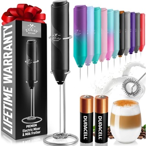 image:imageZulay Kitchen Powerful Milk Frother Wand  Handheld Stainless Steel  Battery Operated Drink Mixer for Coffee Lattes Cappuccino Matcha  Froth Mate Frother Gift  Midnight BlackZero Black