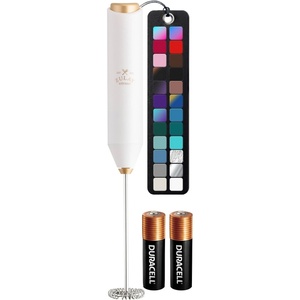 image:imageZulay Kitchen Powerful Milk Frother Wand  Handheld Stainless Steel  Battery Operated Drink Mixer for Coffee Lattes Cappuccino Matcha  Froth Mate Frother Gift  Absolute BlackMajestic Gold Rose