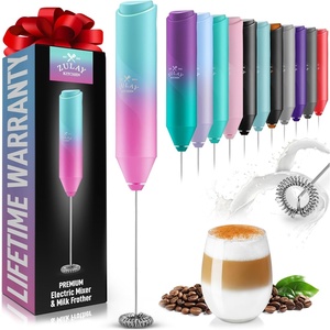 image:imageZulay Kitchen Powerful Milk Frother Wand  Handheld Stainless Steel  Battery Operated Drink Mixer for Coffee Lattes Cappuccino Matcha  Froth Mate Frother Gift  Absolute BlackBright Bubblegum