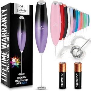 image:imageZulay Kitchen Powerful Milk Frother Wand  Handheld Stainless Steel  Battery Operated Drink Mixer for Coffee Lattes Cappuccino Matcha  Froth Mate Frother Gift  Absolute BlackMystic Galaxy