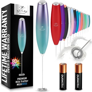 image:imageZulay Kitchen Powerful Milk Frother Wand  Handheld Stainless Steel  Battery Operated Drink Mixer for Coffee Lattes Cappuccino Matcha  Froth Mate Frother Gift  Midnight BlackFaded Purple