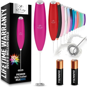 image:imageZulay Kitchen Powerful Milk Frother Wand  Handheld Stainless Steel  Battery Operated Drink Mixer for Coffee Lattes Cappuccino Matcha  Froth Mate Frother Gift  Absolute BlackDragonfruit