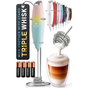 image:imageZulay Kitchen Powerful Milk Frother Wand With Duracell Batteries  Ultra Fast Handheld Drink Mixer  Electric Whisk Foam Maker for Coffee Lattes Cappuccino amp Matcha  Triple Whisk  Orchid LilacAll Must Go Pink Sunrise
