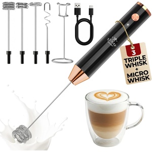 image:imageZulay Kitchen Powerful Milk Frother Wand With Duracell Batteries  Ultra Fast Handheld Drink Mixer  Electric Whisk Foam Maker for Coffee Lattes Cappuccino amp Matcha  Triple Whisk  Orchid LilacLux Alpha Copper