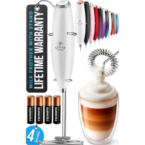 image:imageZulay Kitchen Powerful Milk Frother Wand With Duracell Batteries  Ultra Fast Handheld Drink Mixer  Electric Whisk Foam Maker for Coffee Lattes Cappuccino amp Matcha  Triple Whisk  Orchid LilacBlizzard Frost