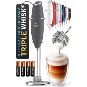 image:imageZulay Kitchen Powerful Milk Frother Wand With Duracell Batteries  Ultra Fast Handheld Drink Mixer  Electric Whisk Foam Maker for Coffee Lattes Cappuccino amp Matcha  Triple Whisk  Orchid LilacOnyx Slate