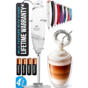 image:imageZulay Kitchen Powerful Milk Frother Wand With Duracell Batteries  Ultra Fast Handheld Drink Mixer  Electric Whisk Foam Maker for Coffee Lattes Cappuccino amp Matcha  Triple Whisk  Orchid LilacIvory Quartz