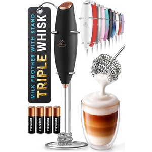 image:imageZulay Kitchen Powerful Milk Frother Wand With Duracell Batteries  Ultra Fast Handheld Drink Mixer  Electric Whisk Foam Maker for Coffee Lattes Cappuccino amp Matcha  Triple Whisk  Orchid LilacLuster Copper