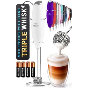 image:imageZulay Kitchen Powerful Milk Frother Wand With Duracell Batteries  Ultra Fast Handheld Drink Mixer  Electric Whisk Foam Maker for Coffee Lattes Cappuccino amp Matcha  Triple Whisk  Orchid LilacLuna White