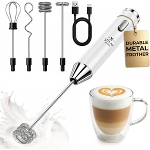 image:imageZulay Kitchen Powerful Milk Frother Wand With Duracell Batteries  Ultra Fast Handheld Drink Mixer  Electric Whisk Foam Maker for Coffee Lattes Cappuccino amp Matcha  Triple Whisk  Orchid LilacUltra White