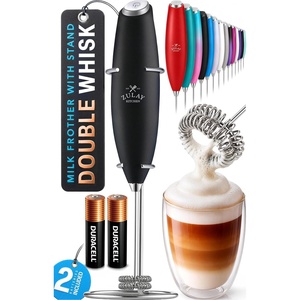 image:imageZulay Kitchen Powerful Milk Frother Wand With Duracell Batteries  Ultra Fast Handheld Drink Mixer  Electric Whisk Foam Maker for Coffee Lattes Cappuccino amp Matcha  Triple Whisk  Orchid LilacRoyal Black
