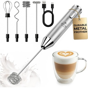 image:imageZulay Kitchen Powerful Milk Frother Wand With Duracell Batteries  Ultra Fast Handheld Drink Mixer  Electric Whisk Foam Maker for Coffee Lattes Cappuccino amp Matcha  Triple Whisk  Orchid LilacUltra Silver