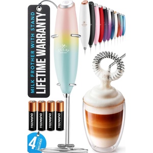 image:imageZulay Kitchen Powerful Milk Frother Wand With Duracell Batteries  Ultra Fast Handheld Drink Mixer  Electric Whisk Foam Maker for Coffee Lattes Cappuccino amp Matcha  Triple Whisk  Orchid LilacKoi Sunrise