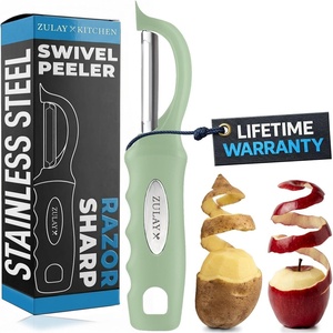 image:imageZulay Kitchen Premium Vegetable Peeler for Kitchen  Swivel Peeler with Razor Sharp Stainless Steel Blades amp Strong Ergonomic Handle  Dishwasher Safe Easy To Use with Blemish Remover  BlackMint