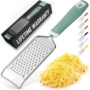 image:imageZulay Kitchen Professional Cheese Grater Stainless Steel  Durable RustProof Metal Lemon Zester Grater With Handle  Flat Handheld Shredder for Parmesan Chocolate Spices And More  OrangeMint