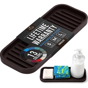image:imageZulay Kitchen Small Silicone Sponge Holder 49x33  SpaceSaving Sink Organizer Tray for Sponge Soap Brush amp More  Compact NonSlip Dish for Kitchen amp Bathroom BlackChocolate Medium