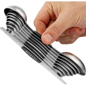 image:imageZulay Kitchen Stackable Magnetic Spoons Set of 8  Dual Sided Magnetic Measuring Spoons Set Fits In Spice Jars  Stainless Steel Measuring Spoons Magnetic For Dry and Liquid Ingredients Black