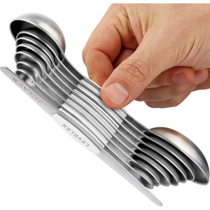 image:imageZulay Kitchen Stainless Steel Measuring Spoon Set  Stackable Magnetic Spoon Measuring Set  Magnetic Measuring Spoon Set of 8 with Leveler  Strong N45 Magnets  WhiteWhite