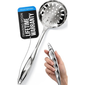 image:imageZulay Kitchen Stainless Steel Soup Ladle  13 Large Ladle for Soups Stews amp Sauces  Durable HeatResistant RustProof amp Dishwasher Safe Kitchen Utensil with Ergonomic HandleDraining Spoon