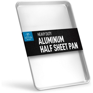 image:imageZulay Large Aluminum Baking Pan  Half Sheet 13 x 18 Baking Sheet For Oven  Perfect Cookie Sheet For Baking Commercial Or Home Use  Heavy Duty amp Encapsulated Rim Half Sheet Pans