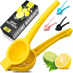 image:imageZulay Premium Quality Metal Lemon Squeezer Citrus Juicer Manual Press for Extracting the Most Juice Possible  BlackBright Yellow