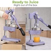 image:imageZulay Kitchen Pulperizer 9 in 1 Cast Iron Juicer  EasytoClean HeavyDuty Manual Juicer with Presser Attachment to Juice All Types of Fruits Extra Tall with Stainless Steel Bowl  WhiteOriginal  Lavender