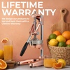 image:imageZulay Kitchen Pulperizer 9 in 1 Cast Iron Juicer  EasytoClean HeavyDuty Manual Juicer with Presser Attachment to Juice All Types of Fruits Extra Tall with Stainless Steel Bowl  WhiteChrome  Rose Gold