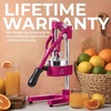 image:imageZulay Kitchen Pulperizer 9 in 1 Cast Iron Juicer  EasytoClean HeavyDuty Manual Juicer with Presser Attachment to Juice All Types of Fruits Extra Tall with Stainless Steel Bowl  WhiteOriginal  Electric Pink