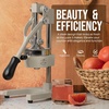 image:imageZulay Kitchen Pulperizer 9 in 1 Cast Iron Juicer  EasytoClean HeavyDuty Manual Juicer with Presser Attachment to Juice All Types of Fruits Extra Tall with Stainless Steel Bowl  WhiteOriginal  Light Gray