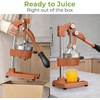 image:imageZulay Kitchen Pulperizer 9 in 1 Cast Iron Juicer  EasytoClean HeavyDuty Manual Juicer with Presser Attachment to Juice All Types of Fruits Extra Tall with Stainless Steel Bowl  WhiteOriginal  Toffee Brown