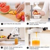 image:imageZulay Kitchen Pulperizer 9 in 1 Cast Iron Juicer  EasytoClean HeavyDuty Manual Juicer with Presser Attachment to Juice All Types of Fruits Extra Tall with Stainless Steel Bowl  White9 in 1  White