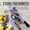 image:imageZulay Kitchen Pulperizer 9 in 1 Cast Iron Juicer  EasytoClean HeavyDuty Manual Juicer with Presser Attachment to Juice All Types of Fruits Extra Tall with Stainless Steel Bowl  WhiteOriginal  Lavender