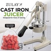 image:imageZulay Kitchen Pulperizer 9 in 1 Cast Iron Juicer  EasytoClean HeavyDuty Manual Juicer with Presser Attachment to Juice All Types of Fruits Extra Tall with Stainless Steel Bowl  WhiteOriginal  Light Gray