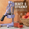 image:imageZulay Kitchen Pulperizer 9 in 1 Cast Iron Juicer  EasytoClean HeavyDuty Manual Juicer with Presser Attachment to Juice All Types of Fruits Extra Tall with Stainless Steel Bowl  WhiteOriginal  Lavender