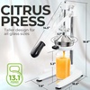 image:imageZulay Kitchen Pulperizer 9 in 1 Cast Iron Juicer  EasytoClean HeavyDuty Manual Juicer with Presser Attachment to Juice All Types of Fruits Extra Tall with Stainless Steel Bowl  White9 in 1  White