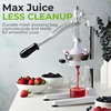 image:imageZulay Kitchen Pulperizer 9 in 1 Cast Iron Juicer  EasytoClean HeavyDuty Manual Juicer with Presser Attachment to Juice All Types of Fruits Extra Tall with Stainless Steel Bowl  White9 in 1  White