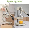 image:imageZulay Kitchen Pulperizer 9 in 1 Cast Iron Juicer  EasytoClean HeavyDuty Manual Juicer with Presser Attachment to Juice All Types of Fruits Extra Tall with Stainless Steel Bowl  WhiteOriginal  Light Gray