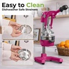 image:imageZulay Kitchen Pulperizer 9 in 1 Cast Iron Juicer  EasytoClean HeavyDuty Manual Juicer with Presser Attachment to Juice All Types of Fruits Extra Tall with Stainless Steel Bowl  WhiteOriginal  Electric Pink